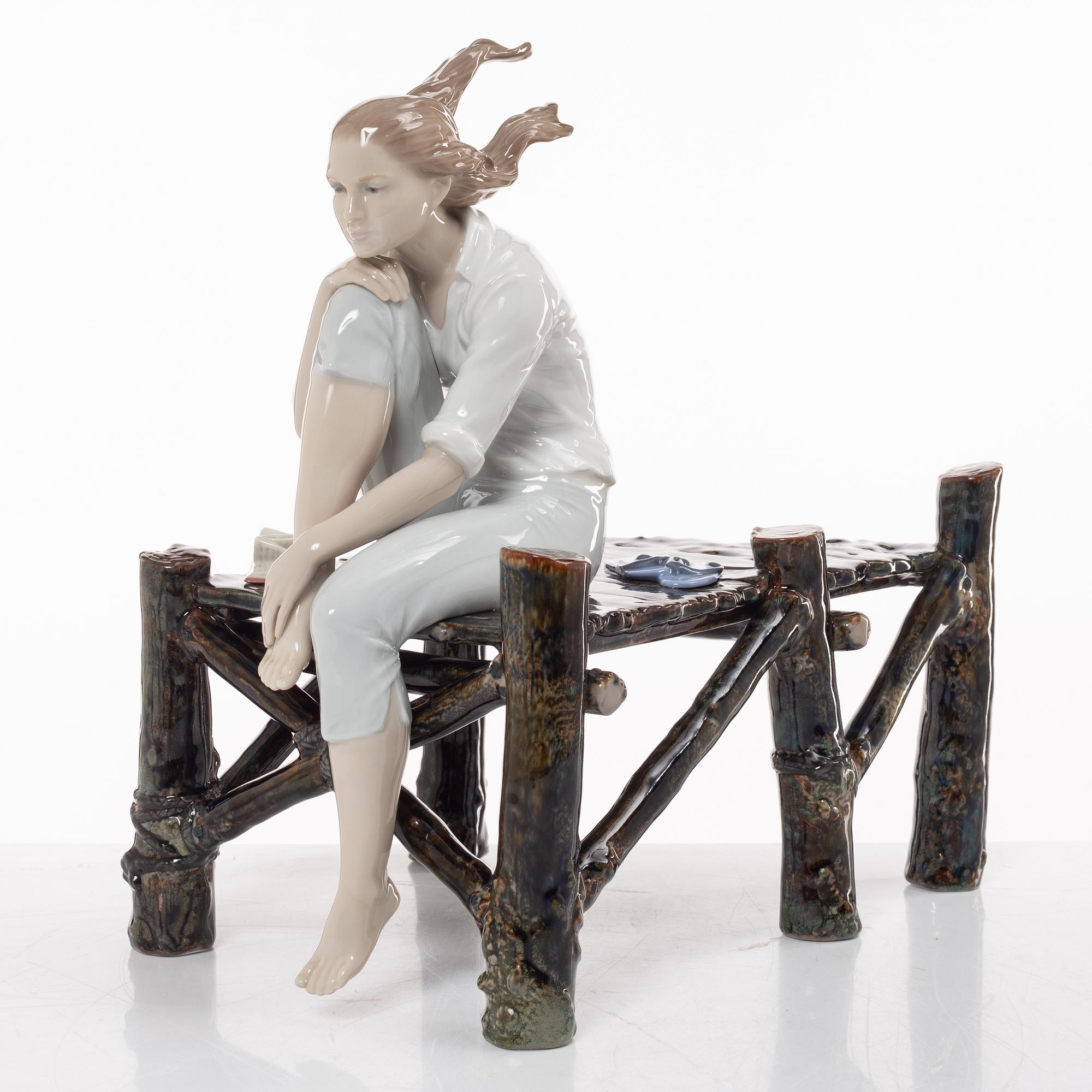 Ernest Massuet, figurine, "Sunset at the Pier", Lladró, Spain.