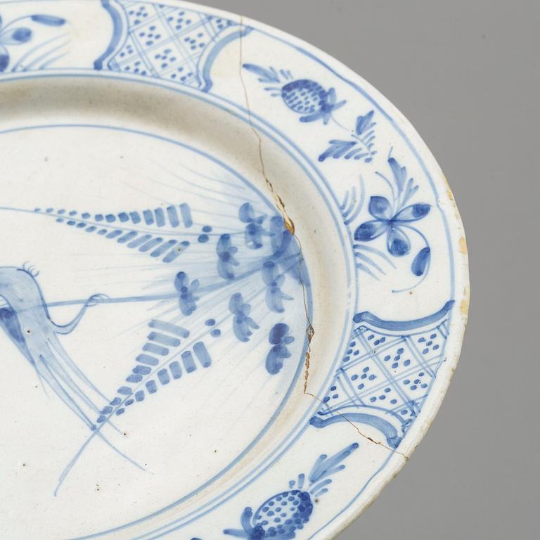 A Rörstrand faience plate, 18th century.