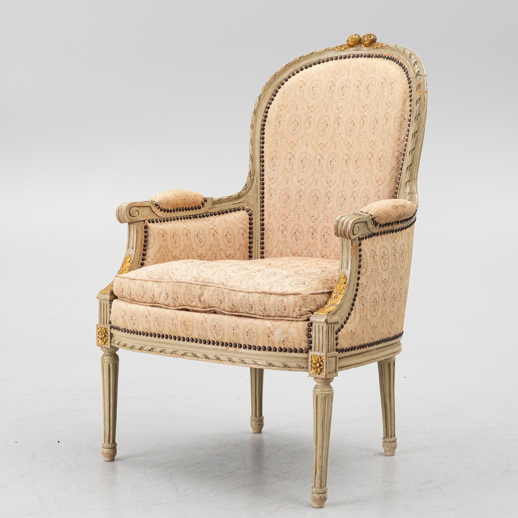 Karmstol, Louis XVI-stil, omkring 1900.