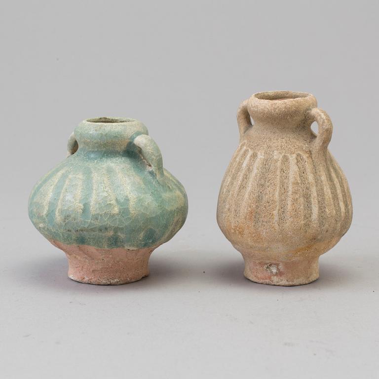 Two Sawankhalok miniature vases, 15th Century. 'Royal Nanhai'.