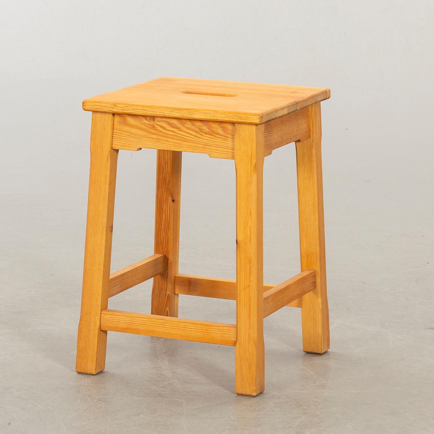 A PINEWOOD STOOL DESIGN OLOF PIRA.