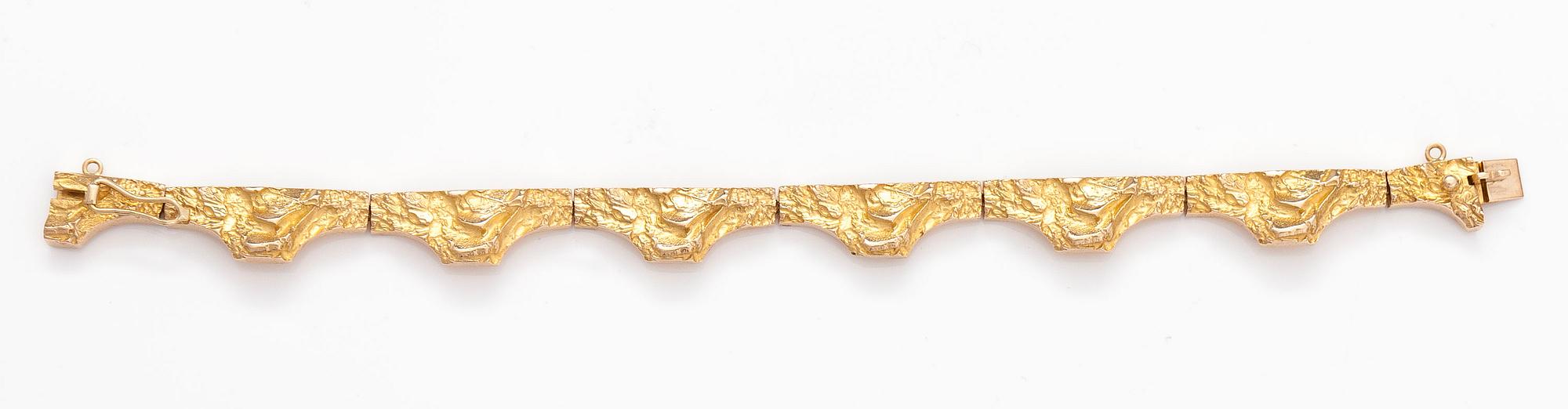 BJÖRN WECKSTRÖM, A 14K gold bracelet "Golden bridge". Lapponia 1976.