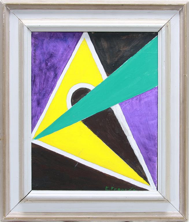 ELSA FRANZÉN, olja på pannå, sign.