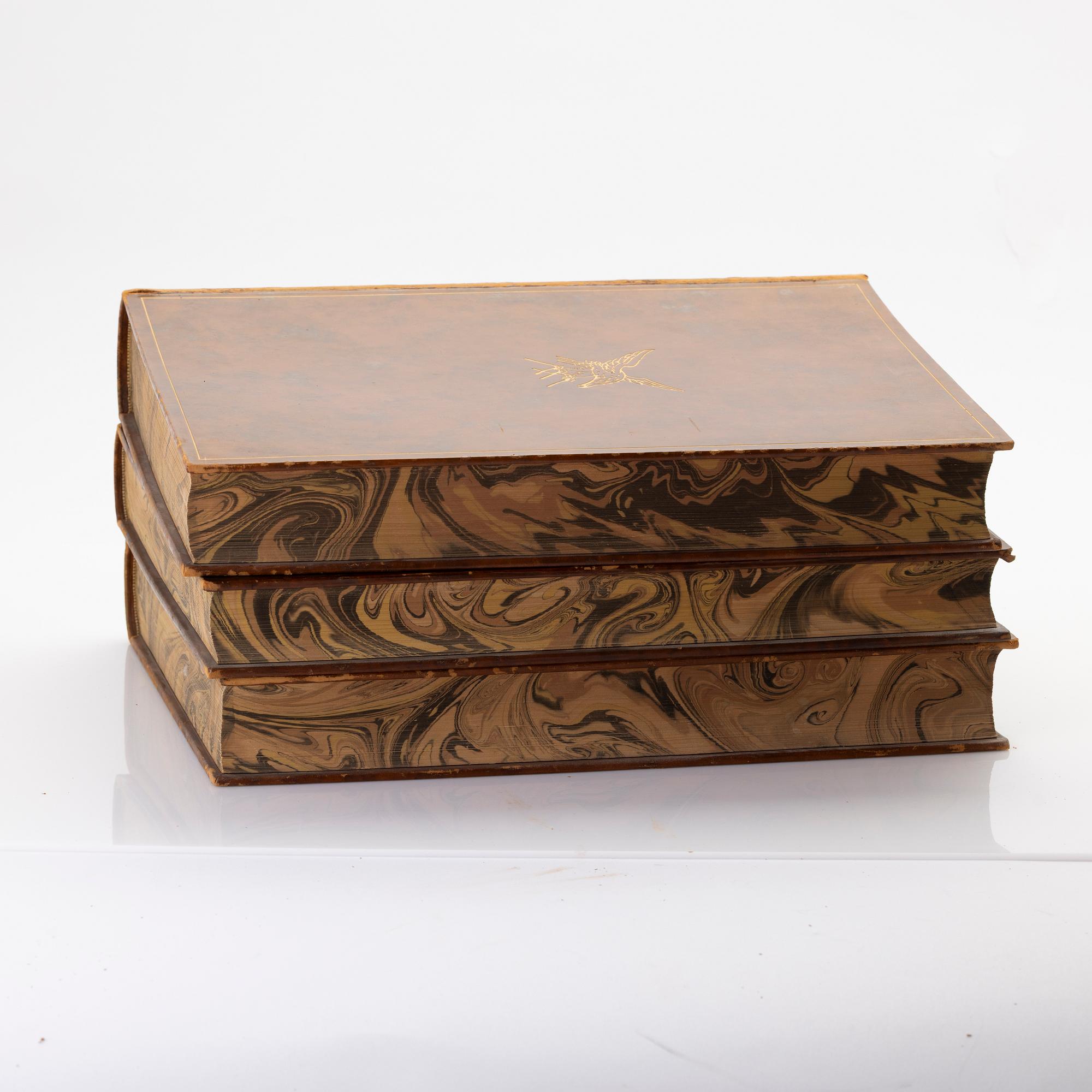 Brothers von Wright, book set, 3 volumes, “Swedish Birds”, A. Börtzells tryckeri AB, Ivar Baarsen, Stockholm, 1929.