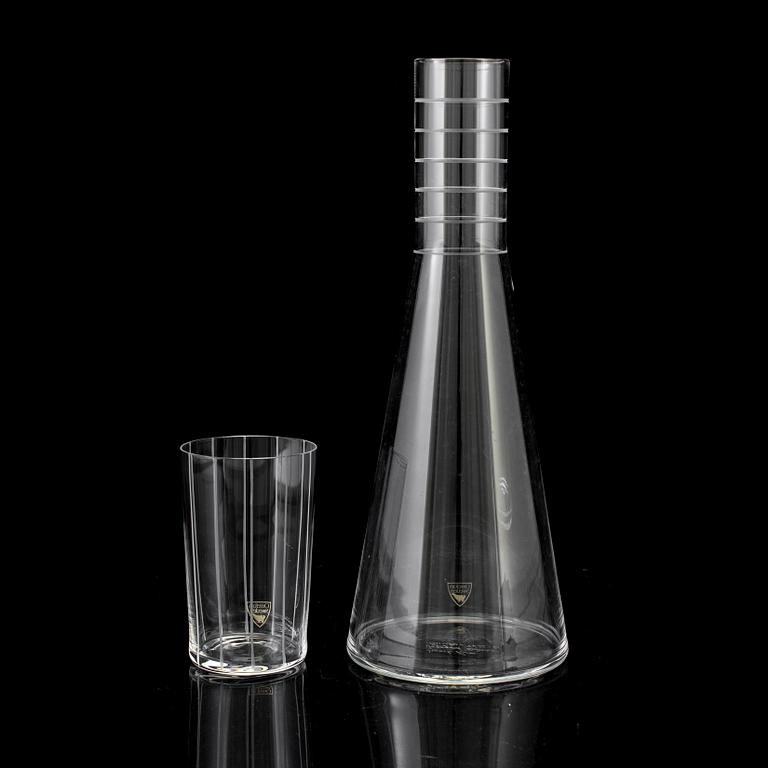 INGEGERD RÅMAN, karaff med glas, glas, Orrefors, signerade.