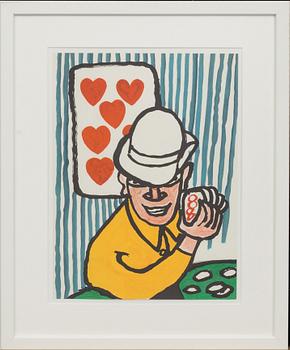 ALEXANDER CALDER,colour lithographe, unsigned, from, Derrière le Miroir no 212. Galleri Maeght Paris 1975.