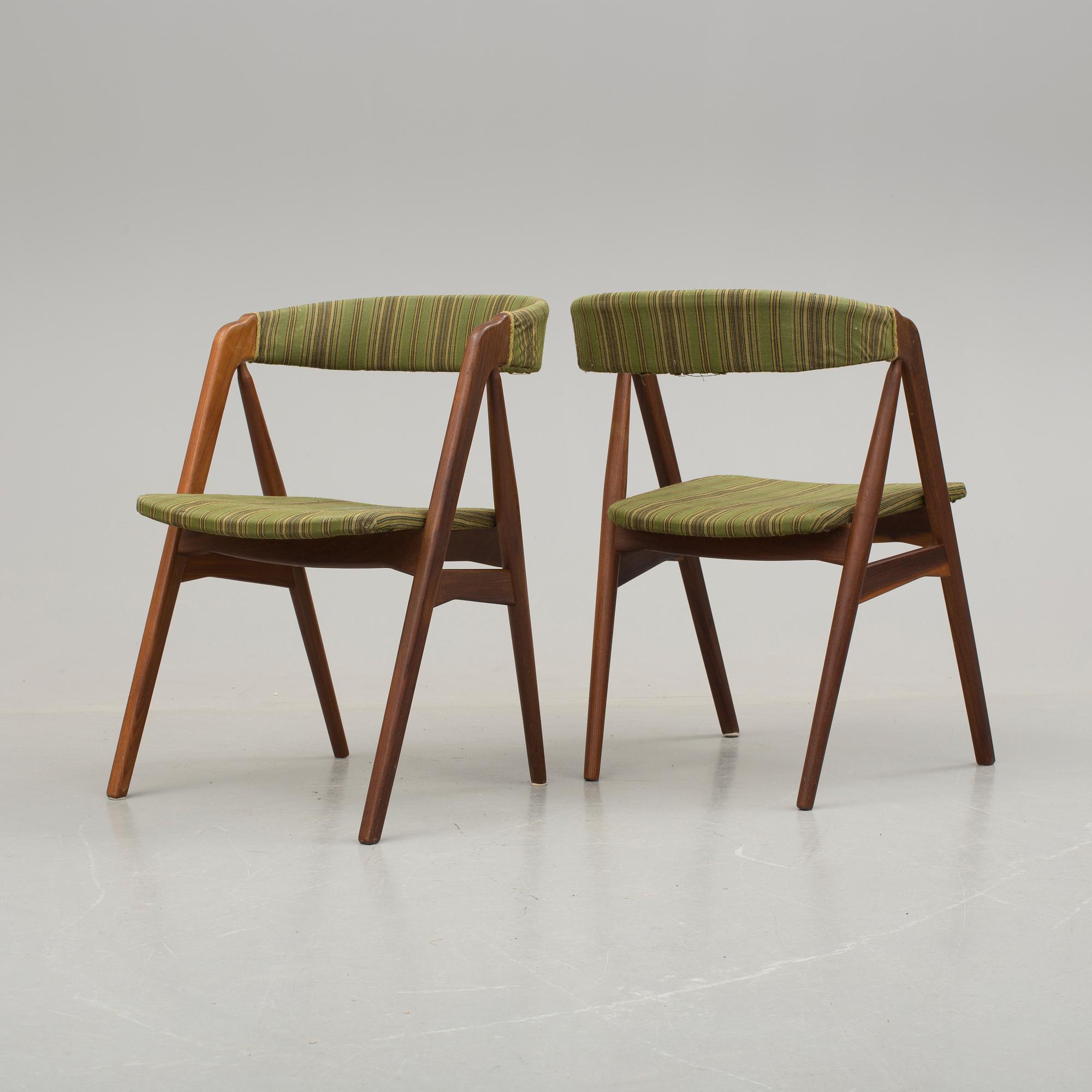 STOLAR, 6 stycken, troligen  Kai Kristensen,  Danmark, 1950/60-tal.