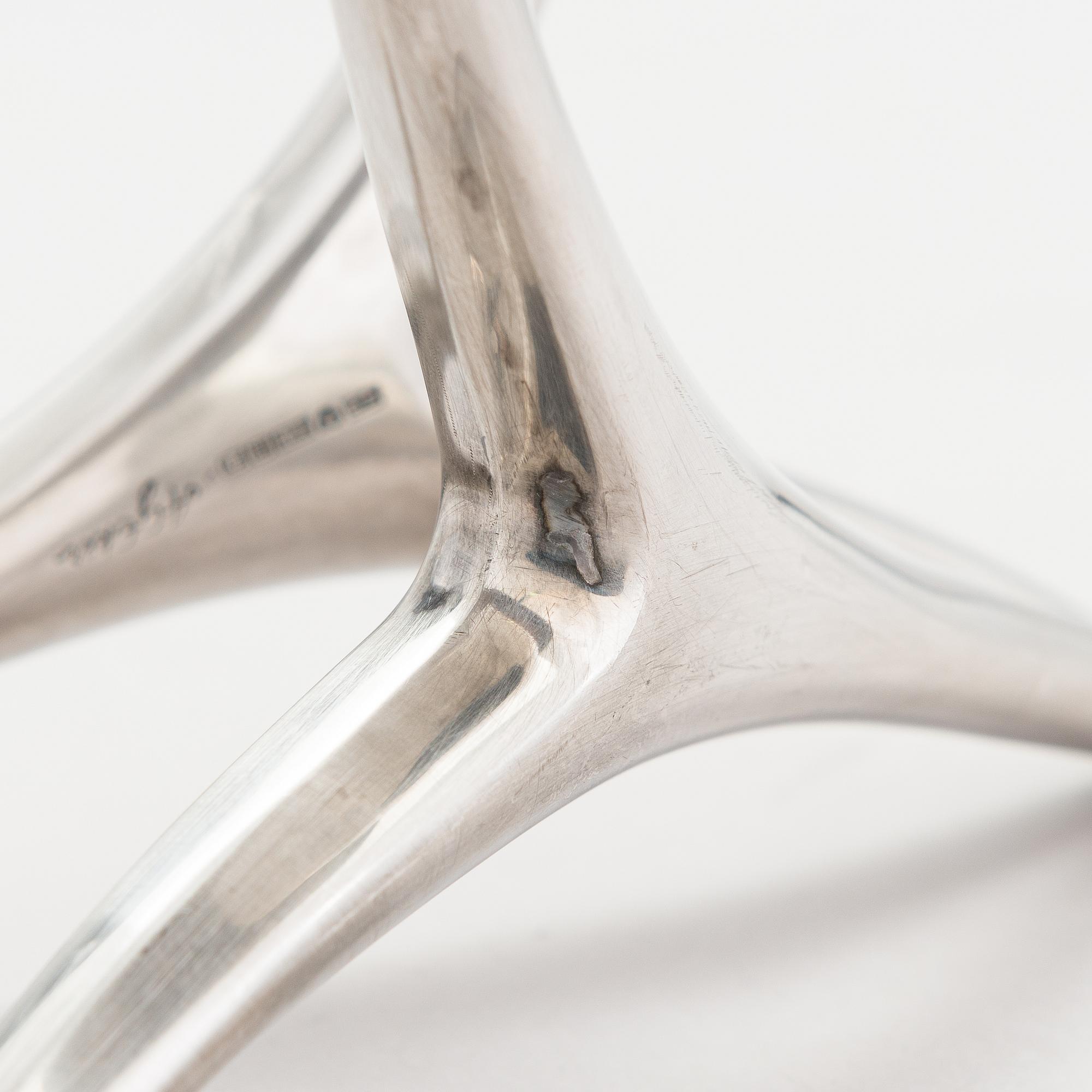 Anna-Greta Eker, two silver candlesticks, Auran Kultaseppä, Turku 1959.