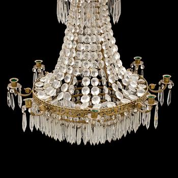 A CHANDELIER, empire-style, second half of the 20th century.