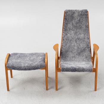 Yngve Ekström, fåtölj med fotpall, "Lamino", Swedese, daterad -06.