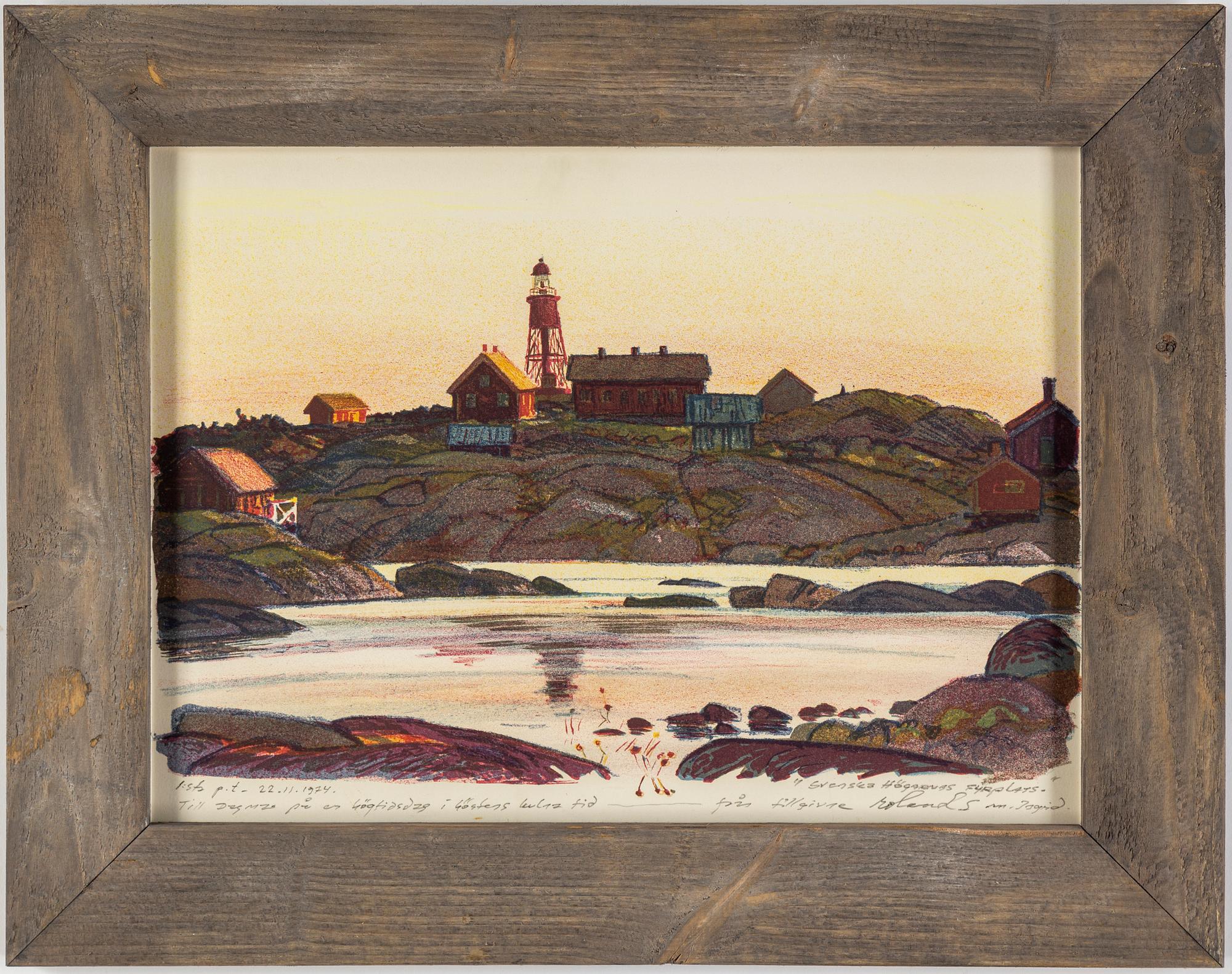 ROLAND SVENSSON, colour lithograph. Signed and numbered 1:sta p.t - 22.11.1974,