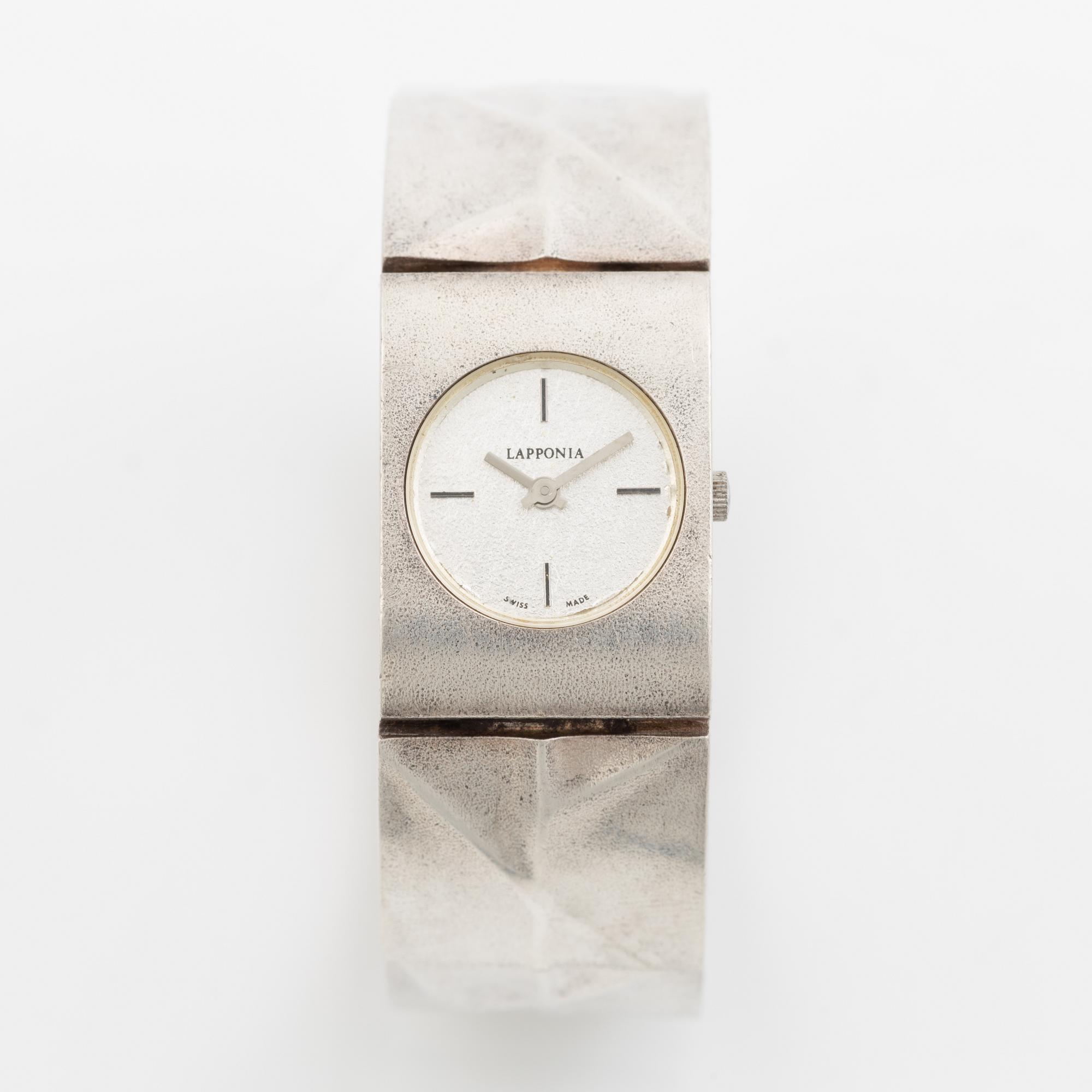 Lapponia wristwatch "Istral" sterling silver, design by Björn Weckström,