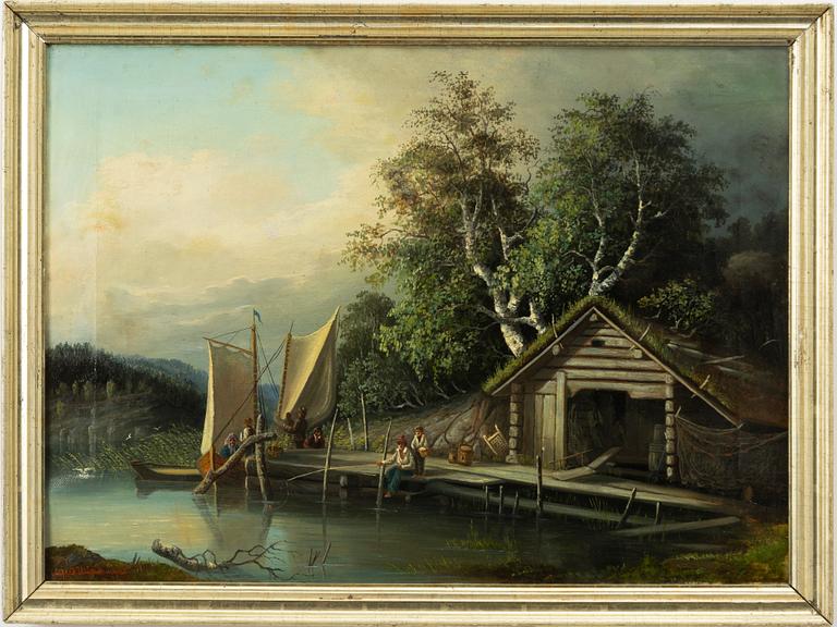 Alfred Wiström, Fishing hut with jetty.
