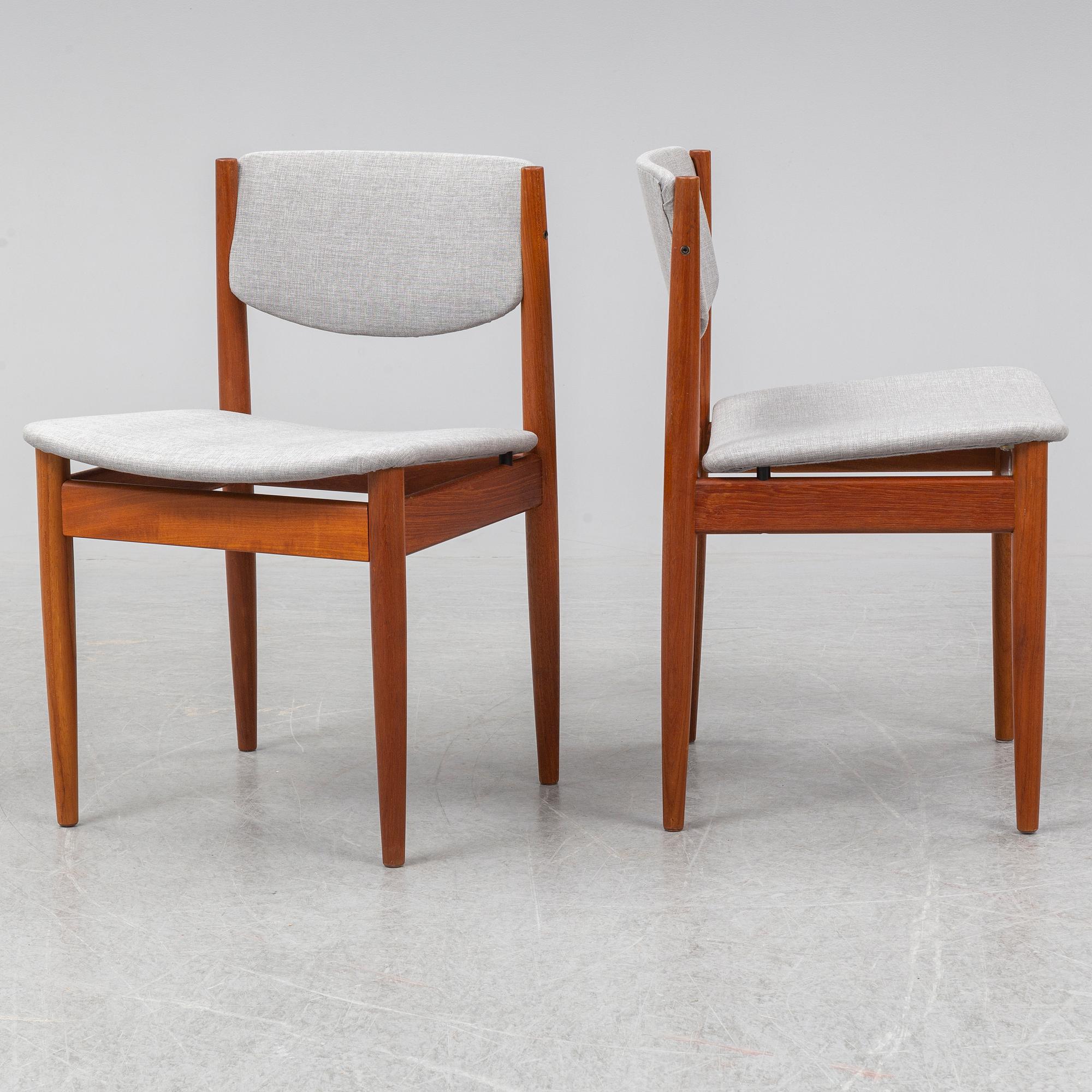 FINN JUHL, four chairs, France & Sons, Denmark.