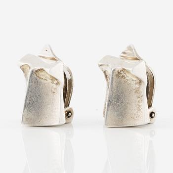 Björn Weckström/Lapponia, örhängen, clips, sterlingsilver, "Muletta".