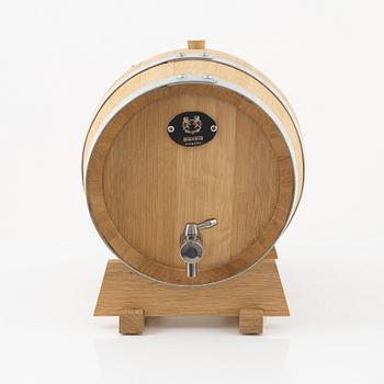 A new Barrique barrel, labeled Blaxta Vingård.