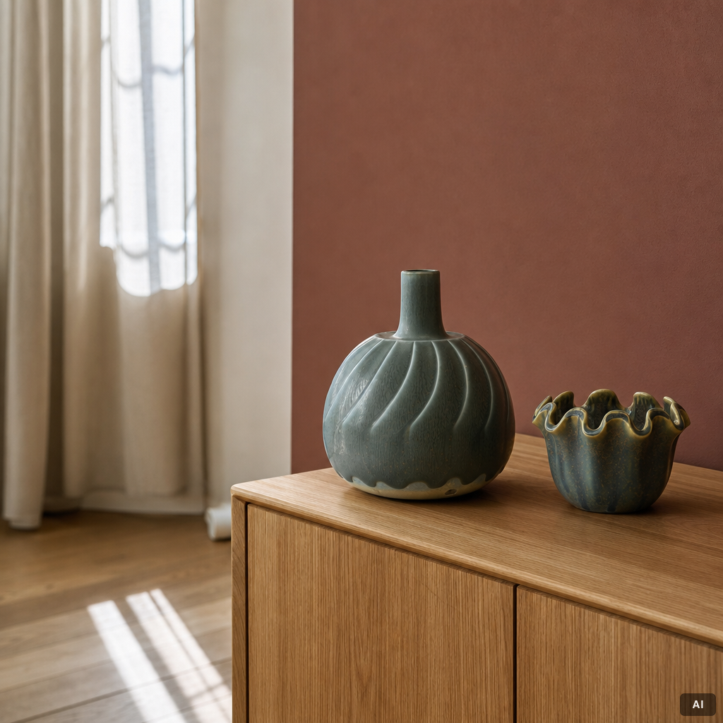 Kåge Verkstad, four ceramic pieces, Gustavsberg, Sweden, 1957-61.