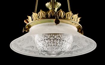 TAKLAMPA, 1900-talets början. Höjd ca 59 cm.