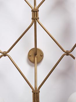 Hans Bergström, a rare and monumental ceiling lamp, ateljé Lyktan, Sweden, 1940-50s.