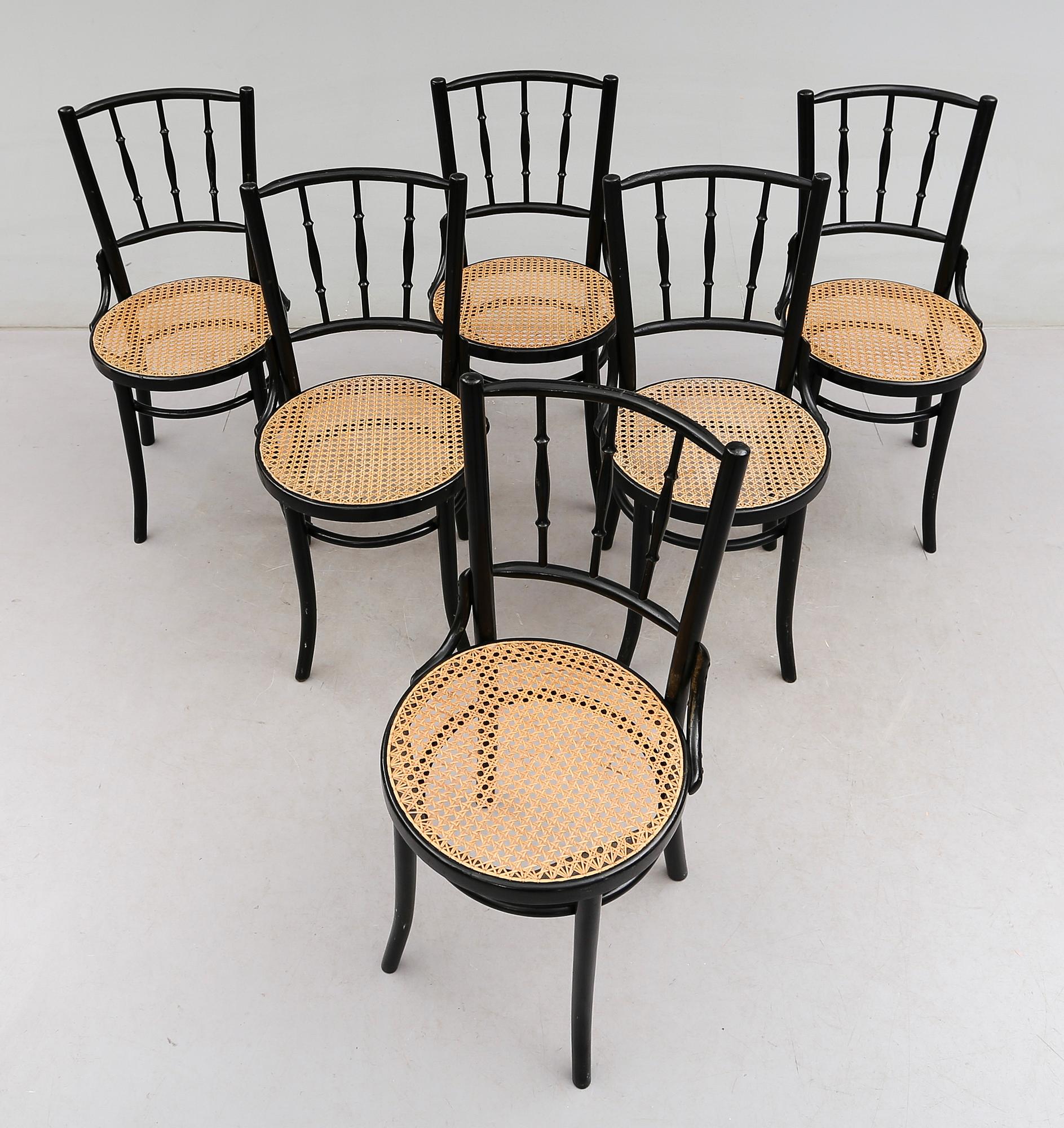 STOLAR, 6 st, Thonetmodell, 1900-talets första hälft.