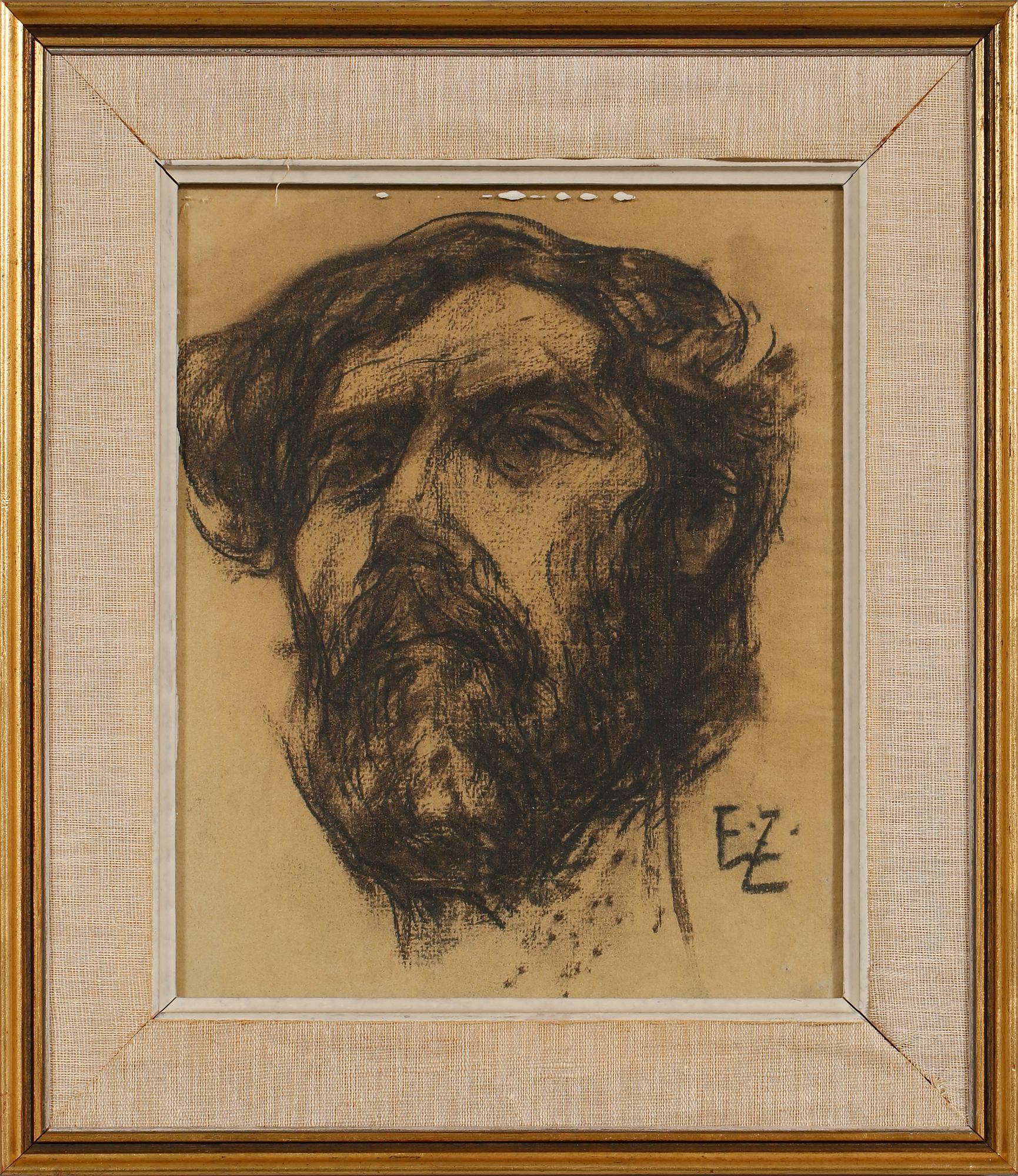 EMILE ZOIR, kolteckning, signerad.