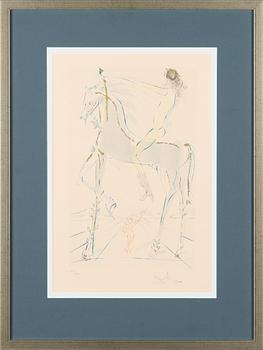 Salvador Dalí, etching with colour and gold dust, signed and numbered 191/250.