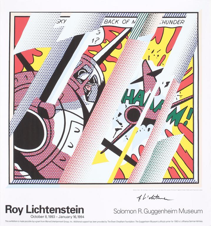 ROY LICHTENSTEIN, utställningsaffisch, Guggenheim, 1994, signerad.