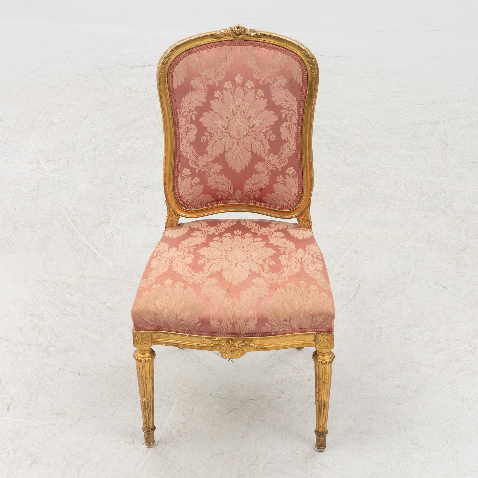 Four Gustavian style chairs, Sweden, first half of the 20th century.