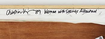 Christine Keefe, akryl på duk, signerad och daterad -89 a tergo.