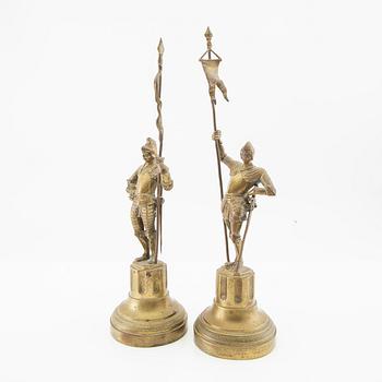 Decorative sculptures, 2 pieces, circa 1900.