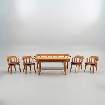 Seating group, 6 pieces, Krogenäs Möbler, Norway, second half of the 20th century.