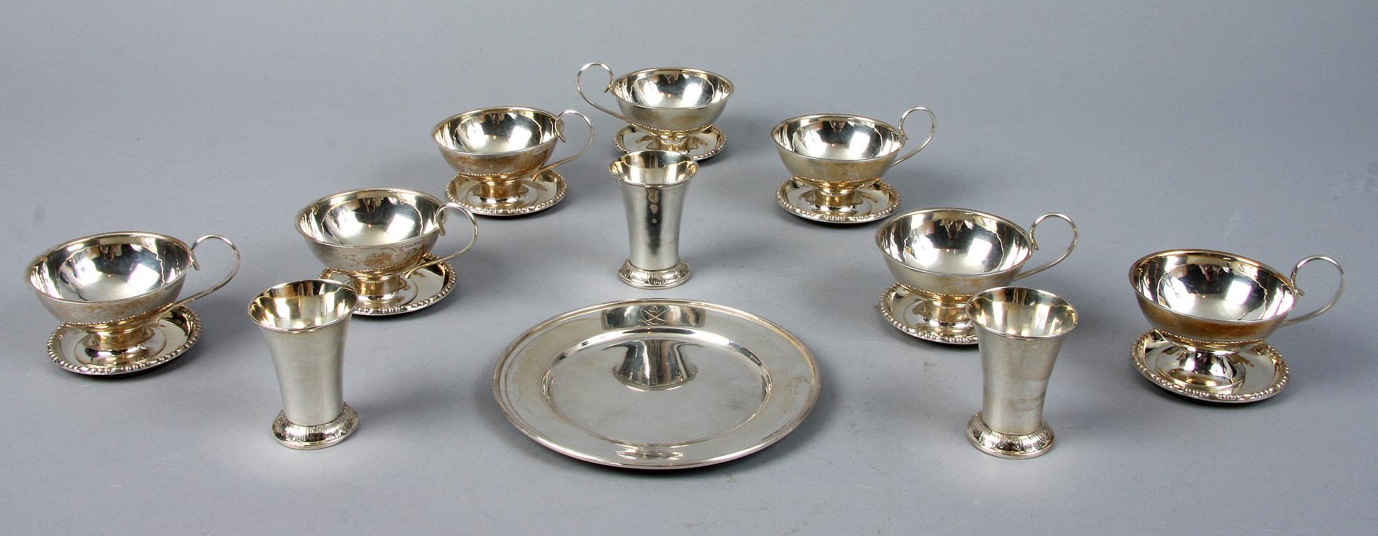 PARTI SILVER, 18 delar, 1900-tal. Vikt 510 g.