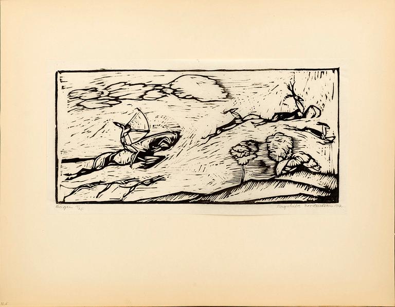 RAGNHILD NORDENSTEN, mapp med 7 träsnitt, signerade 13/25 1918.