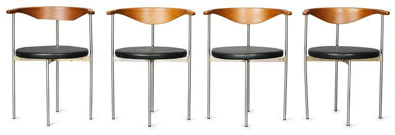 A set of 8 Fredrik Sieck chairs, Fritz Hansen, Denmark.