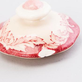 MATSERVIS, 157 delar, flintgods, "Bengali, röd", Rörstrand, 1940-tal.