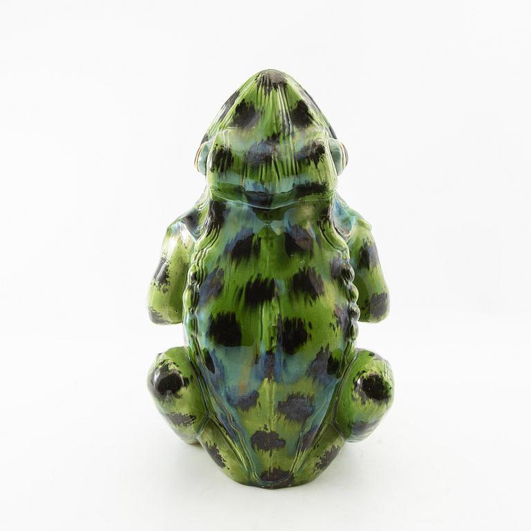 Floor vase in the form of a frog, 20th century, glazed ceramic.