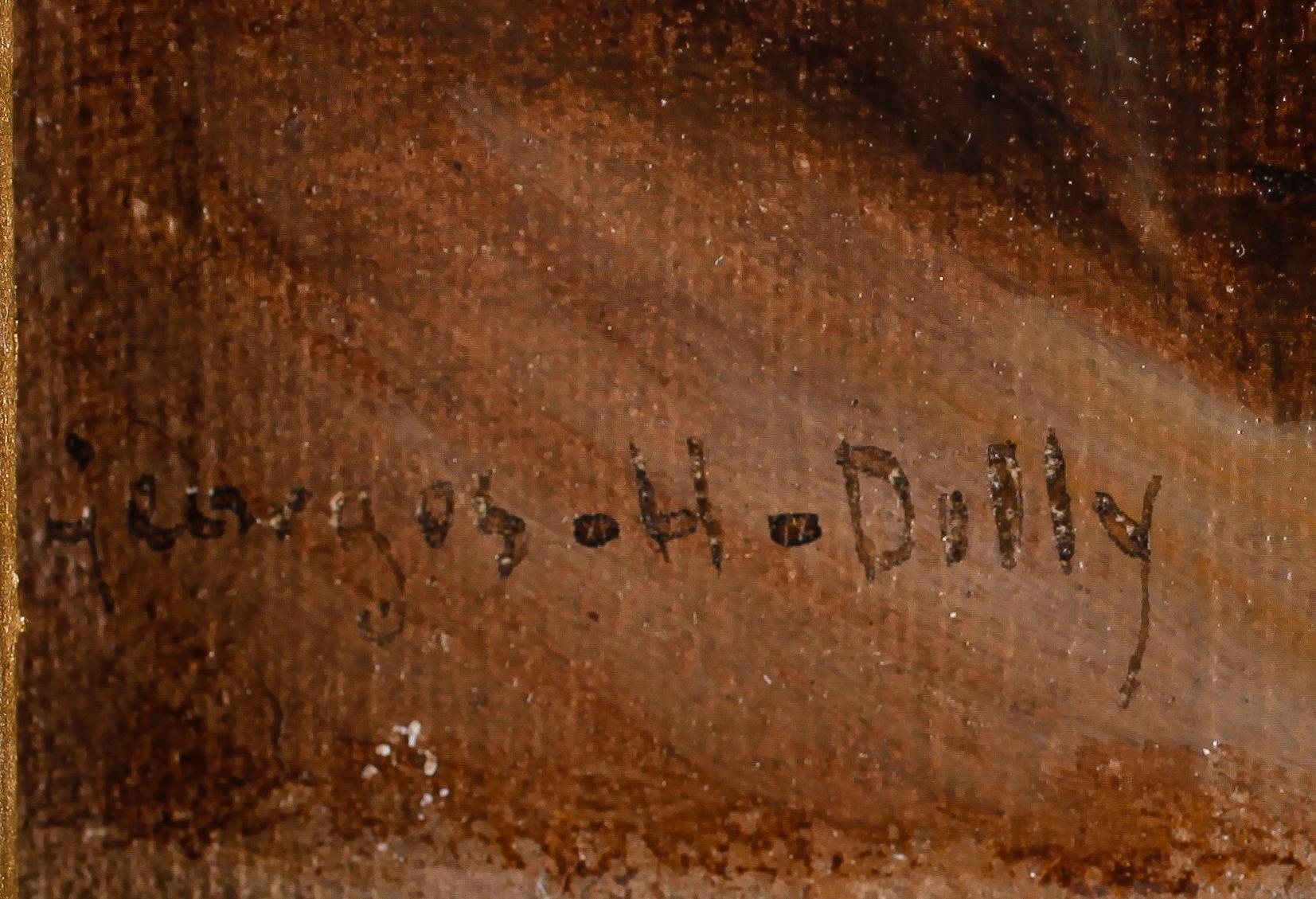 GEORGES HIPPOLYTE DILLY, olja på pannå, signerad.