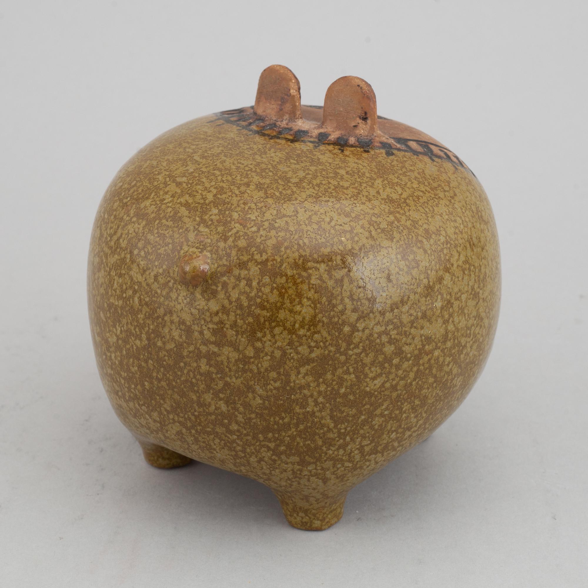 Lisa Larson, a stoneware figurine, 'Bulldog' from the series 'Stora Zoo', for Gustavsberg.