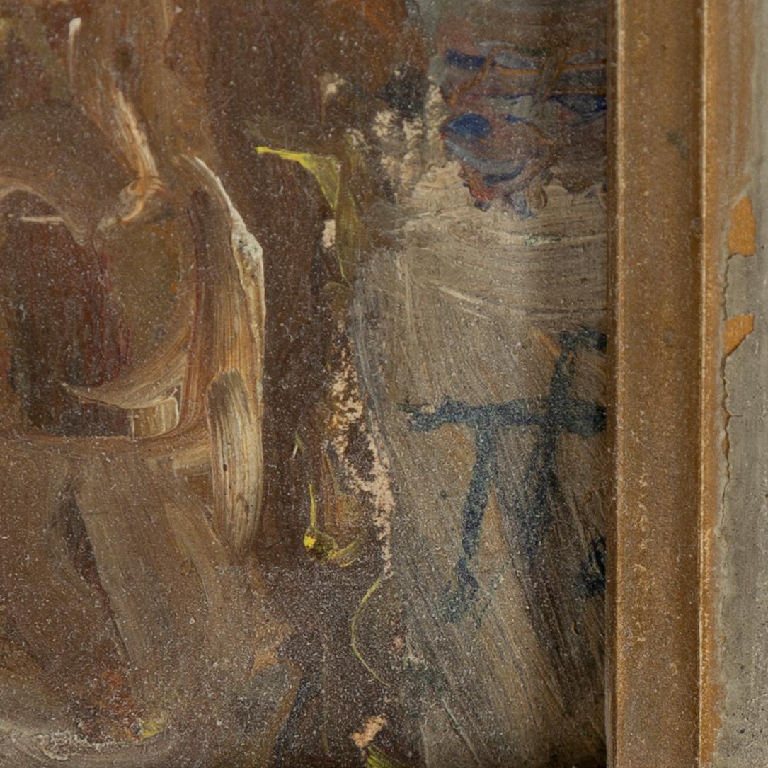 Tove Friis-Hjorth, olja på pannå, signerad.
