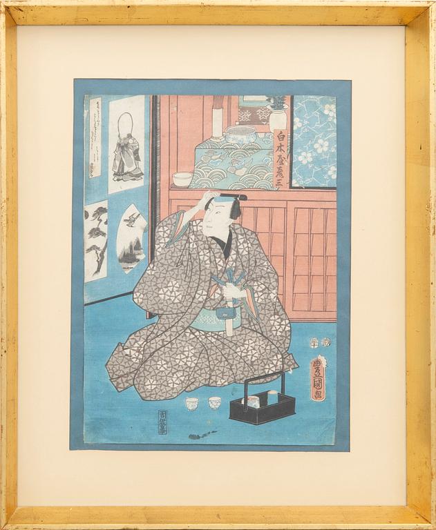 Utagawa Kunisada, färgträsnitt, Japan 1856.