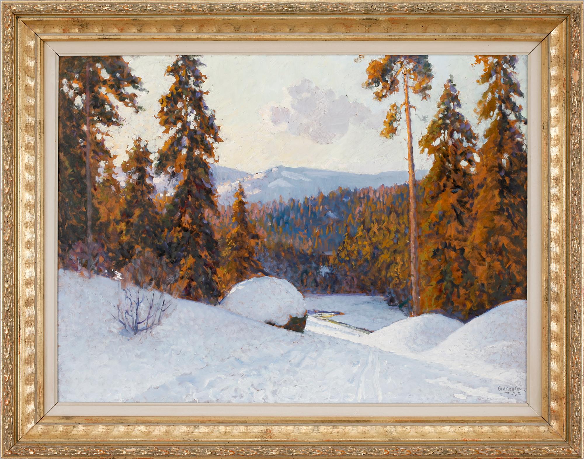 OKÄND KONSNTÄR, olja på pannå. Sign och dat -33.