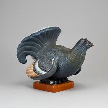 GUNNAR NYLUND, a stoneware sculpture of a grouse, Rörstrand, Sweden.