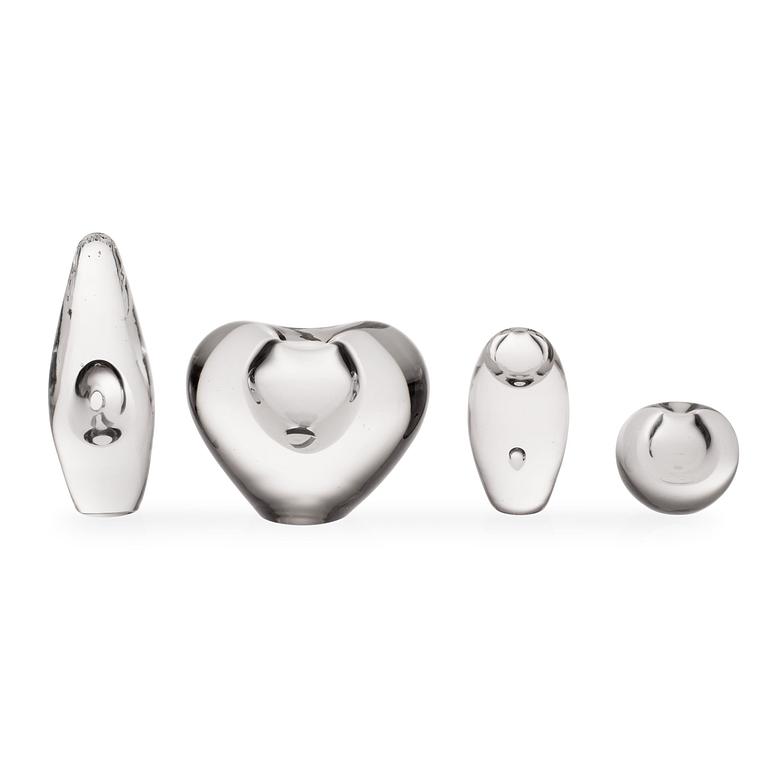 Timo Sarpaneva, TIMO SARPANEVA, ART GLASS, 4 PIECES.