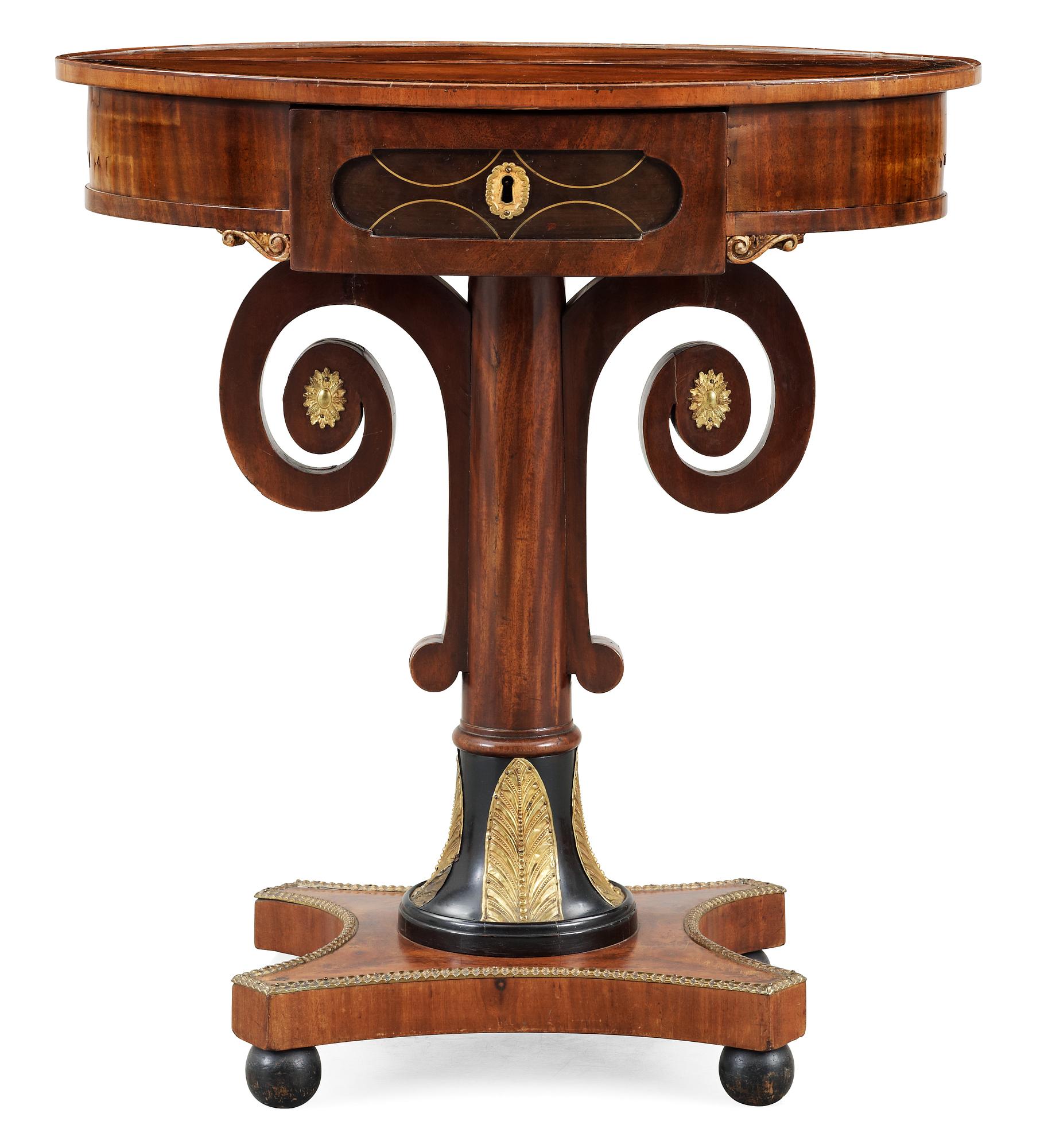 A Swedish early 19th Century Empire table, attributed to D. Sehfbom.