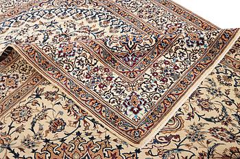 A part silk Nain carpet, 9LA, c. 335 x 245 cm.