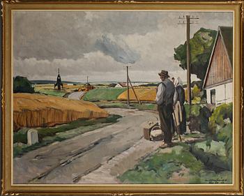 OKÄND KONSTNÄR, olja på duk, otydligt signerad, 1900-tal.