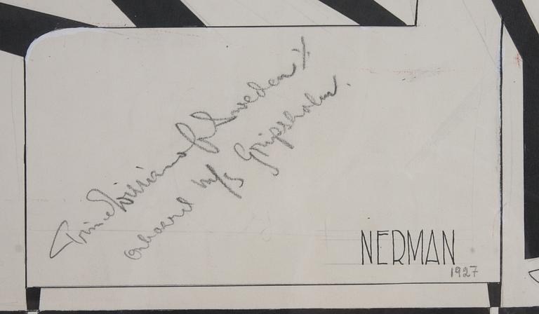 EINAR NERMAN, tuschteckning, sign o dat 1927.