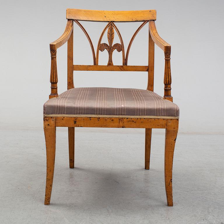 A Swedish Empire armchair. Early 19th century.