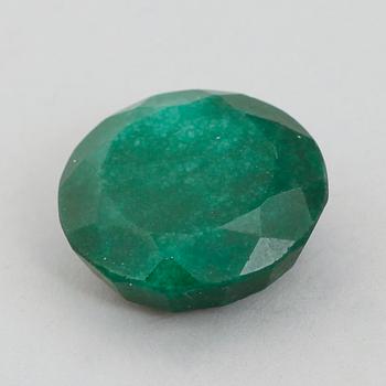 SMARAGD, rund fasetterad, ca 125 ct, oinfattad.