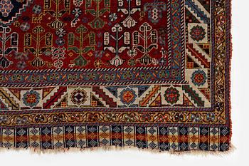 A Kashkuli Qashqai rug, South Persia, c. 246 x 128 cm.